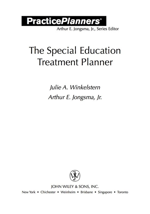 The Special Education Treatment Planner